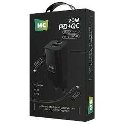 MORE CHOICE (4620202555786) NC85a 1USB+1Type-C 3.0A PD 20W+QC3.0 Type-C Type-C Black