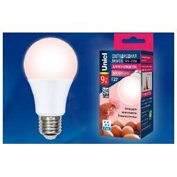 UNIEL (UL-00003189) для птиц LED-A60-9W/SCEP/E27/FR/DIM IP65 PLO65WH