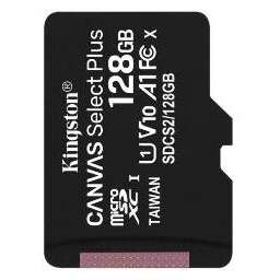 KINGSTON Карта памяти microSDXC UHS-I U1 Canvas Select Plus 128 ГБ, 100 МБ/с, Class 10, SDCS2/128GB, 1 шт., переходник SD