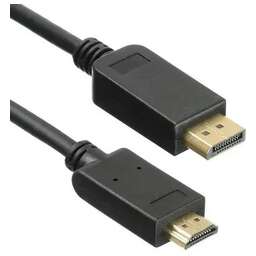 KINGPRICE Кабель KP-DP1.2-HD2.0-1.5m, DisplayPort (m) (прямой) - HDMI (m) (прямой), GOLD , круглое, 1.5м, черный