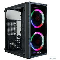 GINZZU Корпус B177 2*USB 2.0,AU FAN 2*12 LED передняя и боковая панель стекло