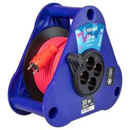 КОСМОС YKTKsm30m-4g(2.5)KG (катушка-треуг) 16А 3500Вт 4 гн - 30 м , Красный