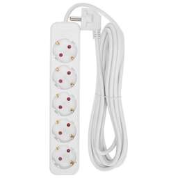 REXANT Удлинитель STANDARD 5 гнезд, 5м, 3х1,0мм², с/з, белый