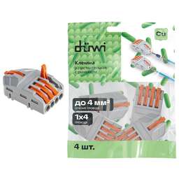 DUWI (26666 6) Клемма разветвительная рычажковая, CMK 421-4, 1х4