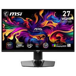 MSI 26.5" Монитор Mag 271QPX QD-OLED, 2560x1440, QD OLED, 360Гц, 2хHDMI, 1хDP, черный [9s6-3cd89t-019]