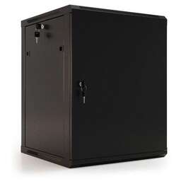 HYPERLINE Шкаф коммутационный TWB-0645-SR-RAL9004 настенный, стальная передняя дверь, 6U, 600x367x450 мм