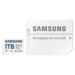 SAMSUNG Карта памяти microSDXC UHS-I U3 EVO Plus 1024 ГБ, 160 МБ/с, Class 10, MB-MC1T0SA, 1 шт., переходник SD