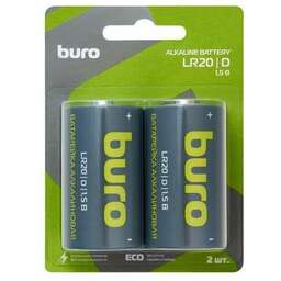 BURO Батарея Alkaline LR20 D 18000mAh (2шт) блистер