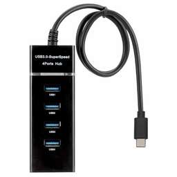 DIGMA Хаб (разветвитель) DHUB-4USB-C-3.0, черный