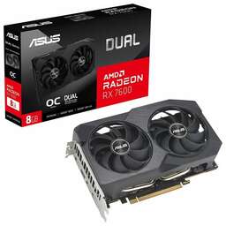 ASUS Видеокарта AMD Radeon RX 7600 DUAL-RX7600-O8G-V2 8ГБ Dual, GDDR6, OC, Ret