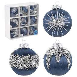 ВОЛШЕБНАЯ СТРАНА Набор шаров SYQB- 0124058, 9шт, 8см цвет синий (108514)