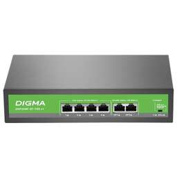 DIGMA Коммутатор DSP204F-2F-T80 DSP204F-2F-T80 V1 (L2) 6x100Мбит/с 4PoE 4PoE+ 80W неуправляемый