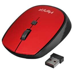 HIPER Мышь беспроводная HOMW-082 /1000-1600 dpi/оптический/4 кнопки/Soft-touch покрытие/USB-приемник/2,4 ГГц/батарея 1хАА/красный (HOMW-082)