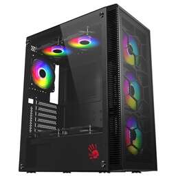 BLOODY Корпус BD-CC115 черный без БП ATX 8x120mm 1xUSB2.0 1xUSB3.0 audio bott PSU