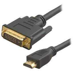 NONAME Кабель аудио-видео Lazso WH-141, HDMI (m) - DVI-D (m), 20м, GOLD, черный [wh-141(20m)]