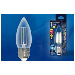 UNIEL (UL-00005162) LED-C35-9W/3000K/E27/CL PLS02WH