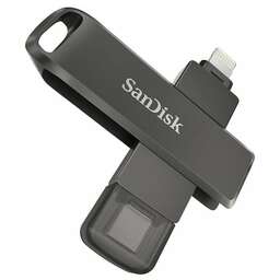 SANDISK Флеш-накопитель iXpand Luxe USB 3.1 Type-C / Lightning 128 Гб. Цвет: черный