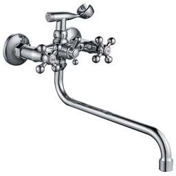 GOTA ROCIO G314510-GOTA Kreshel Смеситель д/ванны с 2-мя рукоятками с изливом S-30см. перекл.душа