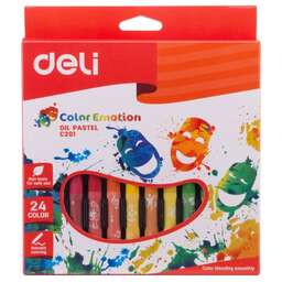 DELI Масляная пастель EC20120 Color Emotion шестигранные 24цв. картон.кор./европод
