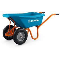 GRINDA GP-22, ударопрочный пластиковый кузов, 110 л, 220 кг, двухколесная, пневматические колеса, тачка садовая PROLine (422406)