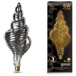 GAUSS Лампа филам. Filament Vintage 6Вт цок.:E27 спираль 220B св.свеч.бел.теп. (упак.:1шт) (166802008)
