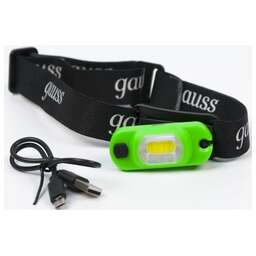 GAUSS Фонарь налобный GFL408 черный 3Вт лам.:светодиод. (GF408)