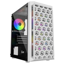 POWERCASE Корпус Mistral Micro T3W, Tempered Glass, Mesh, 2x 140mm + 1х 120mm 5-color fan, белый, mATX (CMIMTW-L3)