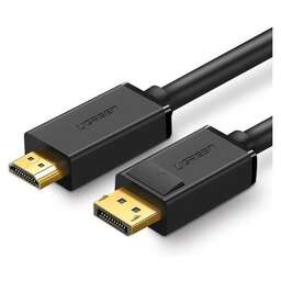 UGREEN Кабель аудио-видео DP101, DisplayPort (m) - HDMI (m), 5м, черный [10204]