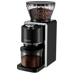 KITFORT Кофемолка КТ-787 200Вт сист.помол.:жернова вместим.:250гр черный/серебристый