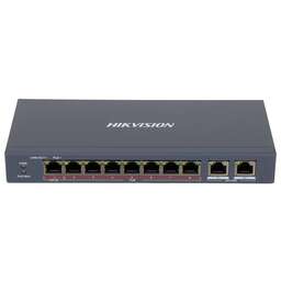 HIKVISION Коммутатор DS-3E0310HP-E(C) 8x100Мбит/с 2x1Гбит/с 7PoE+ 1PoE++ 110W неуправляемый