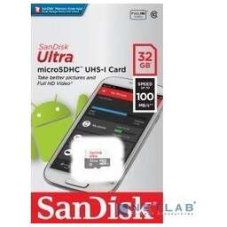 SANDISK Micro SecureDigital 32Gb Ultra® microSDHC 100MB/s Class 10 UHS-I SDSQUNR-032G-GN3MN