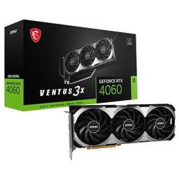 MSI Видеокарта NVIDIA GeForce RTX 4060 RTX 4060 VENTUS 3X 8G 8ГБ Ventus 3X, GDDR6, Ret