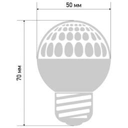 NEON-NIGHT Лампа светодиодная, диаметр 50мм, E27, 9 LED, 1Вт, ЖЕЛТЫЙ, прозрачная колба, 230В