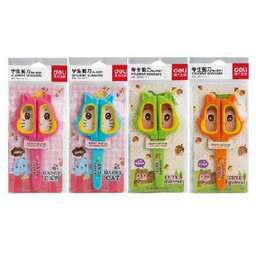 DELI Ножницы 6061 Happy Cat детские 138мм ТПЭ сталь ассорти