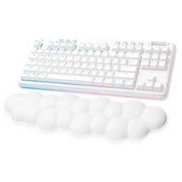 LOGITECH Клавиатура G715 TKL механическая белый USB беспроводная BT/Radio Multimedia for gamer LED (подставка для запястий) (920-010464)
