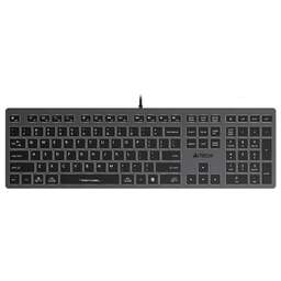 A4TECH Клавиатура FX60H серый USB slim LED (FX60H GREY/WHITE) кабель 1.5м