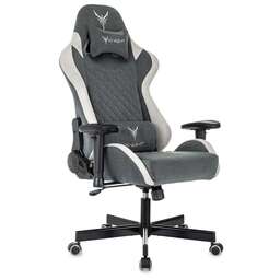 KNIGHT Кресло игровое Regal Fabric серый/светло-серый искусственная замша крестов. металл