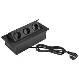 CACTUS Розетка CS-SOCKET-EU3-BK для столешницы 26.5x11.8x6.5см черный
