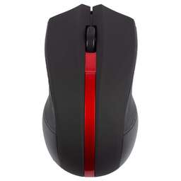 HIPER Мышь беспроводная HOMW-073 /1000 dpi/оптический/3 кнопки/Soft-touch покрытие/USB-приемник/2,4 ГГц/батарея 2хААА/черный и красный (HOMW-073)