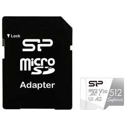 SILICON POWER Флеш карта microSDXC 512GB SP512GBSTXDA2V20 Superior V30 A2 w/o adapter