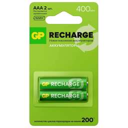 GP Аккумулятор Smart Energy 40AAAHCV-2CRSBC2 AAA NiMH 400mAh (2шт)