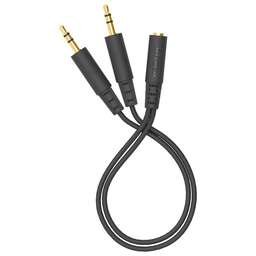 A4TECH Адаптер аудио AD-4P Jack 3.5 (f)/2xJack 3.5 (m) 0.2м. черный