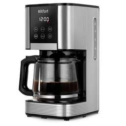 KITFORT Кофеварка капельная КТ-7222 1000Вт нержавеющая сталь/черный