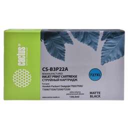 CACTUS Картридж струйный CS-B3P22A №727 черный матовый (130мл) для HP DJ T920/T1500/T2530 с чипом