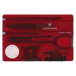 VICTORINOX Швейцарская карта SwissCard Lite, красный полупрозрачный, коробка подарочная [0.7300.t]