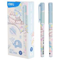 DELI Ручка гелев. MiYou EG15-BL ассорти d=0.5мм син. черн