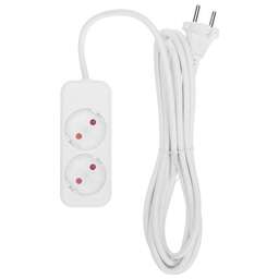 REXANT Удлинитель STANDARD 2 гнезда, 3м, 2х1,0мм², б/з, белый