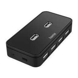 Hama 7 портов, 7x USB-A - USB 2.0 480 Мбит/с (200123) Черный