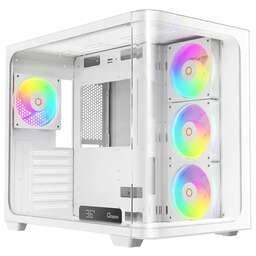 OCYPUS Корпус для ПК Iota-C70-WHD400CD-GL Case Iota C70 WH Curve ARGB Digital ATX / win / white / 6 ARGB fans / / no PSU / Tempered Glass