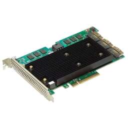 BROADCOM RAID-контроллер MegaRAID 9670-24i SGL (05-50123-00 / 03-50123-00002 / 03-50123-00003), PCIe 4.0 LP, 24G SAS/SATA/NVMe, RAID 0,1,5,6,10,50,60, 24port(3x8 SFF-8654), 8GB Cache, SAS4124 ROC, RTL